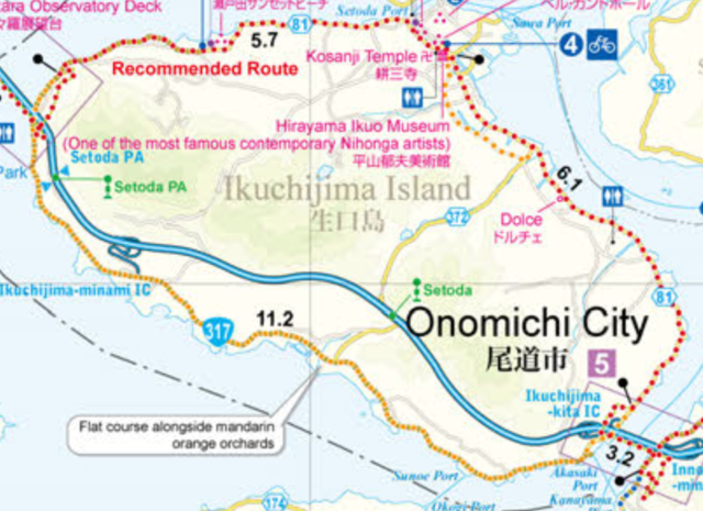 Ikuchijima Island Route Map