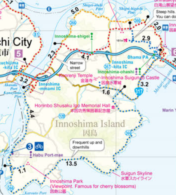 Innoshima Island Route Map